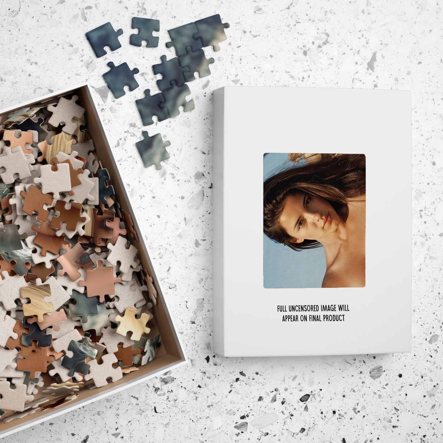 Full Frontal Nude Puzzle, Nude Photo Jigsaw Puzzle, 1000-Piece Beautiful Naked Woman at Beach, Funny Sexy Gift