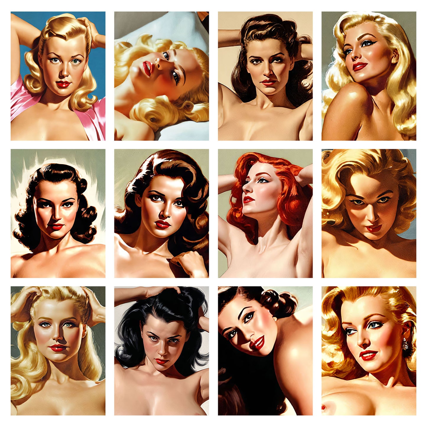 2026 Nude Calendar, Classic Pinup Art of Beautiful Women in Full Frontal Nudity & More, Variety of Erotic Poses, Spread Legs