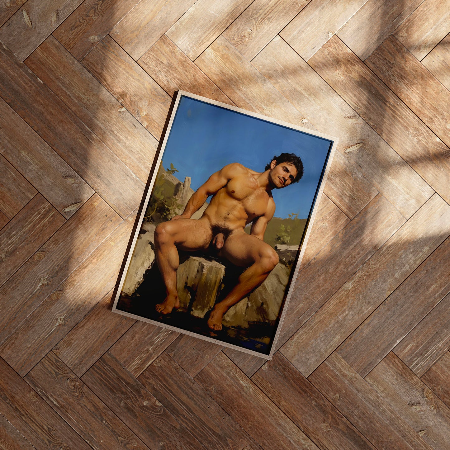 Homoerotic Art Print, Male Nude Painting, Full Frontal Nudity Giclee Print, Gay Art & Decor, Handsome Naked Man