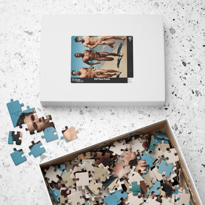 Male Nude Photo Puzzle, Sexy Men with Big Dicks Running on Beach Jigsaw Puzzle, Dirty Gift for Bachelorette or Gay Bachelor Party, Gay Beefcake Puzzle