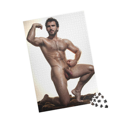 Beefcake Nude Photo Puzzle, Naked Bodybuilder Jigsaw Puzzle, Dick Pic, Hung Male Model in Erotic Photo Puzzle, Funny Gift for Bachelorette or Gay Bachelor Party