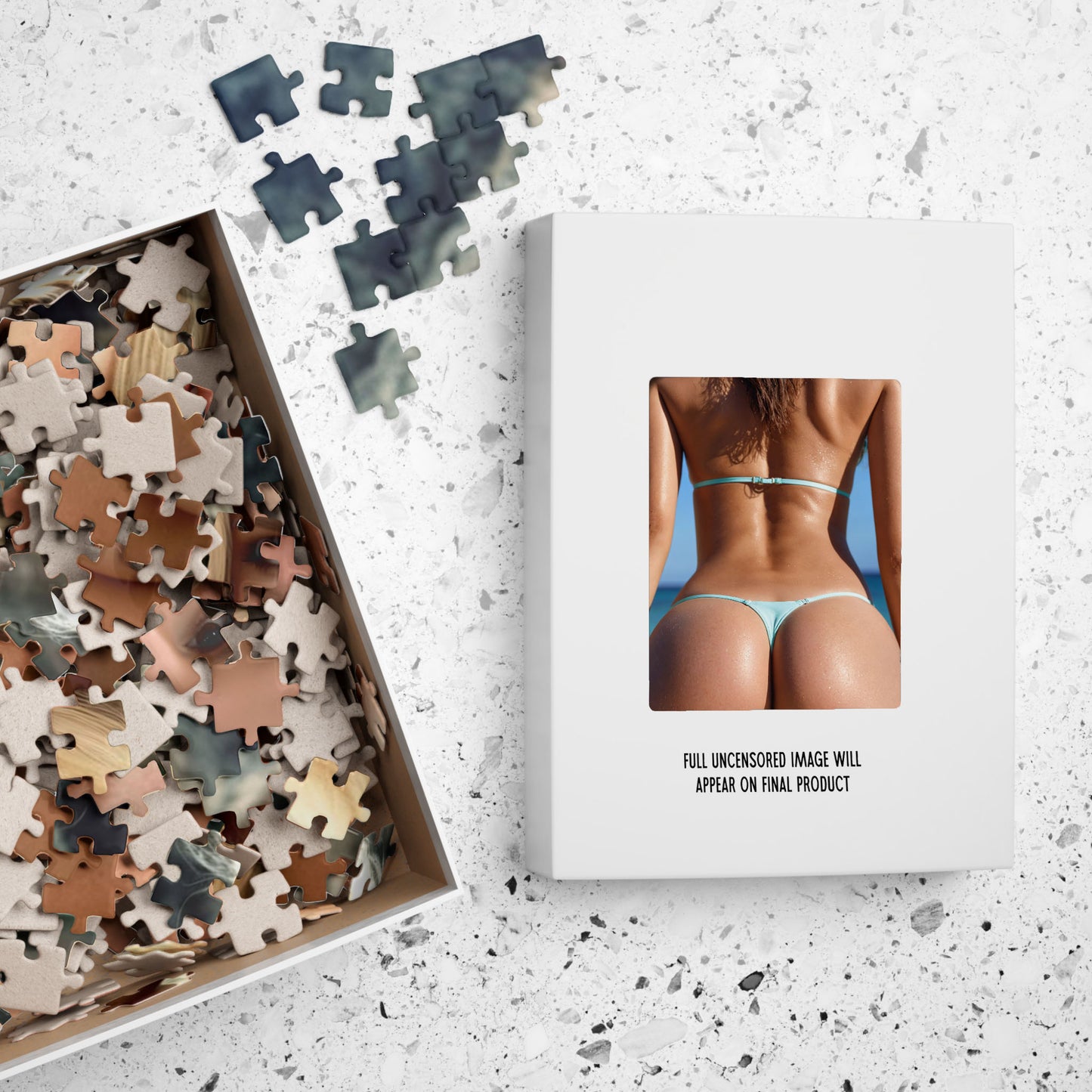 Sexy Swimsuit Photo Puzzle, 1000-Piece Beautiful Woman in Thong, Jigsaw Puzzle, Sexy Gift for Holidays, Bachelor Parties