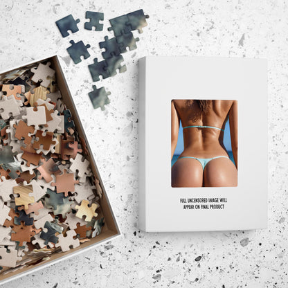 Sexy Swimsuit Photo Puzzle, 1000-Piece Beautiful Woman in Thong, Jigsaw Puzzle, Sexy Gift for Holidays, Bachelor Parties