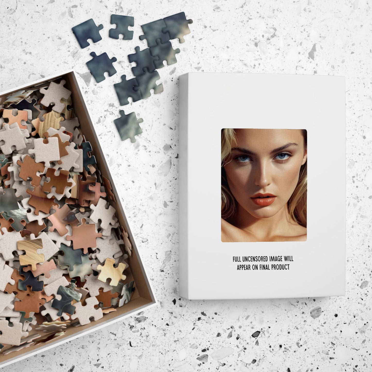 Hot Topless Blonde in Nude Photo Puzzle, 1000-Piece Beautiful Naked Blonde Woman Jigsaw Puzzle, Funny Sexy Gift