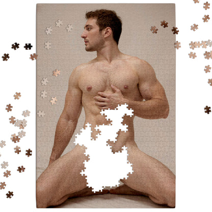 Male Nude Photo Puzzle, Full Frontal Nudity Jigsaw Puzzle, 250, 500, 1000 or 2000 Pieces, Handsome Naked Man in Erotic Photo