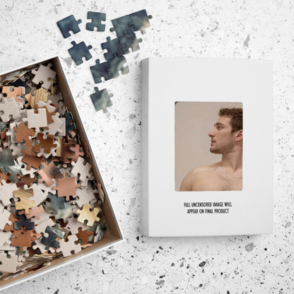 Male Nude Photo Puzzle, Full Frontal Nudity Jigsaw Puzzle, 250, 500, 1000 or 2000 Pieces, Handsome Naked Man in Erotic Photo