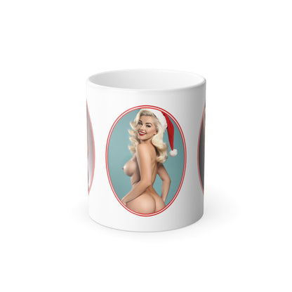 Funny Christmas Mug, Nude Photos of Sexy Santa Women for Naughty Holiday, Big Boobs and Butts on Color Changing Magic Mug, Sexy Dirty Gift