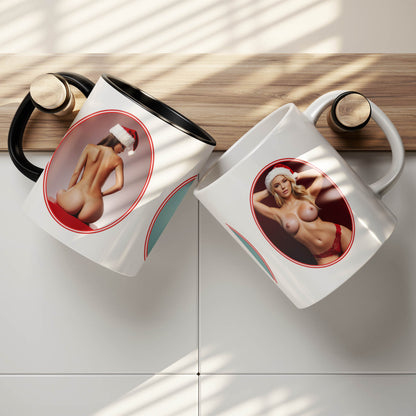 Funny Christmas Mug, Nude Photos of Sexy Santa Women for Naughty Holiday, Big Boobs and Butts on Color Changing Magic Mug, Sexy Dirty Gift
