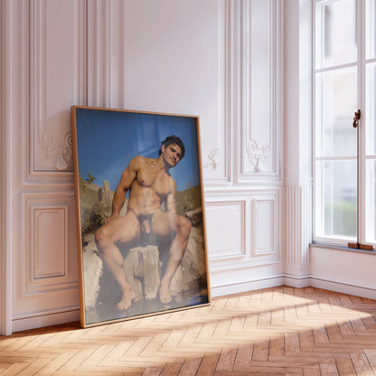 Homoerotic Art Print, Male Nude Painting, Full Frontal Nudity Giclee Print, Gay Art & Decor, Handsome Naked Man