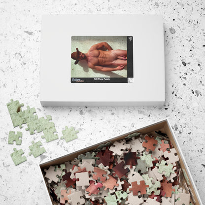 Naked Cowboy with Big Penis Puzzle, Dick Pic, Handsome Retro Porn Photo Jigsaw Puzzle, Gift for Bachelorette or Gay Bachelor Party, Dirty Present