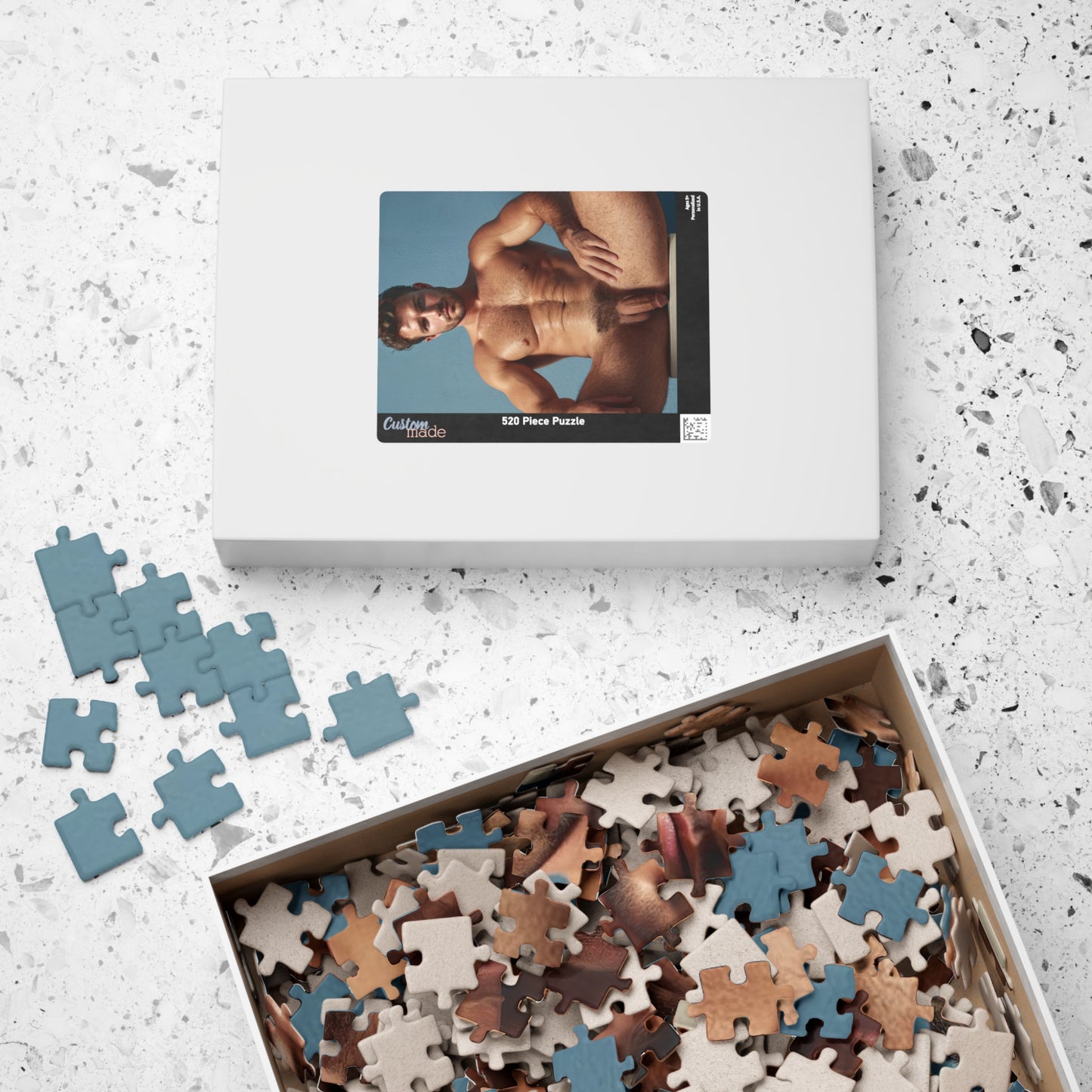 Naked Photo Puzzle, Sexy Man with Big Dick Jigsaw Puzzle, Dirty Gift for Bachelorette or Gay Bachelor Party, Gay Beefcake Puzzle