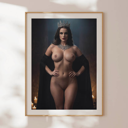 Naked Pussy Photo, Nude Photo of Sexy Wicked Queen, Busty Woman Showing Vagina, Fantasy MILF Showing Big Boobs, Full Frontal Nudity