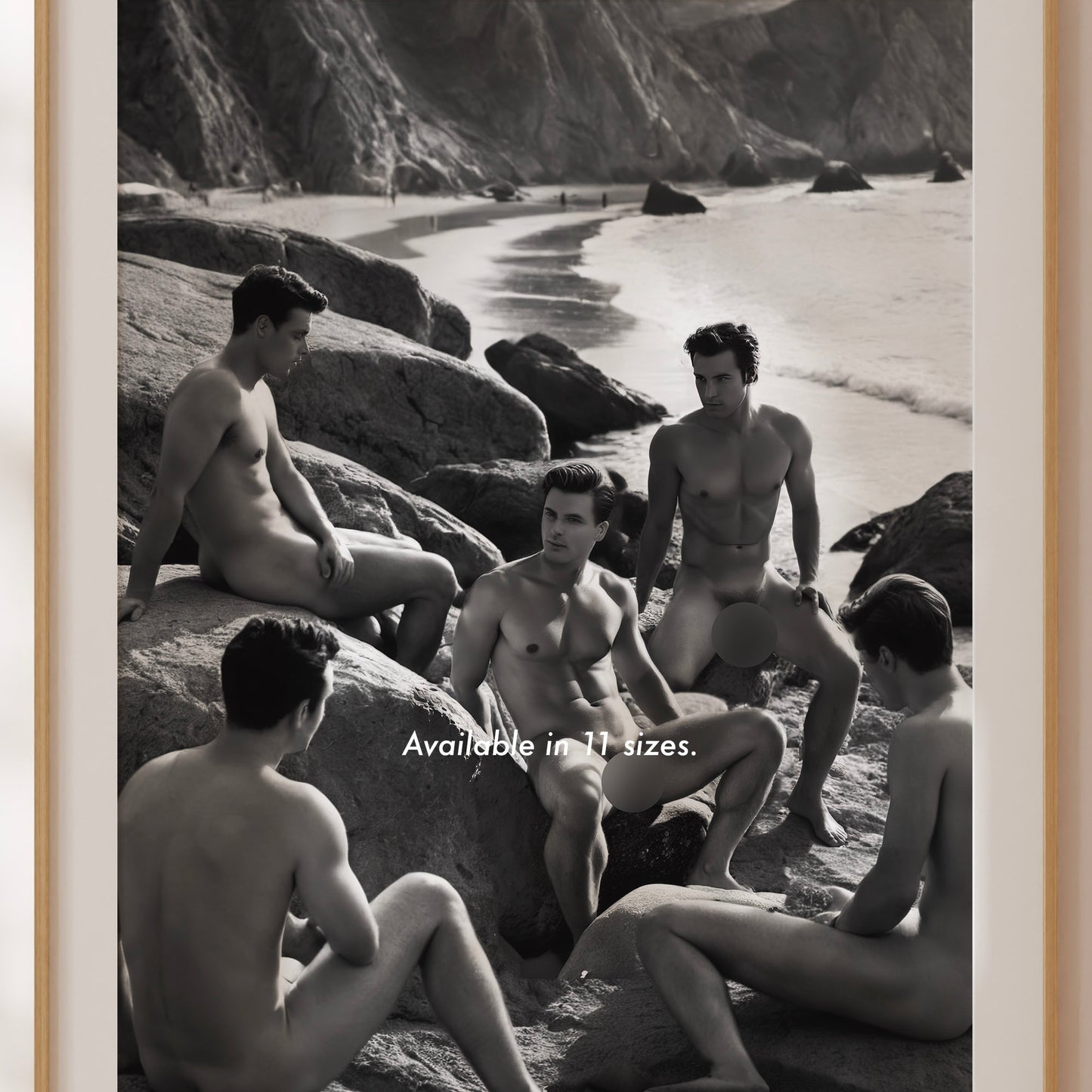 Nude Men at Beach, Handsome Guys Showing Penises in Dick Pic, Gay Photography, Athletic and Bodybuilder Physiques, Nudist Beach Photo