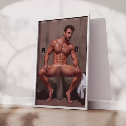 Handsome Nude Jock Dick Pic, Male Nude Photo With Big Penis, Bodybuilder Model Has Muscular Physique in Full Frontal Nudity, Gay Art & Decor