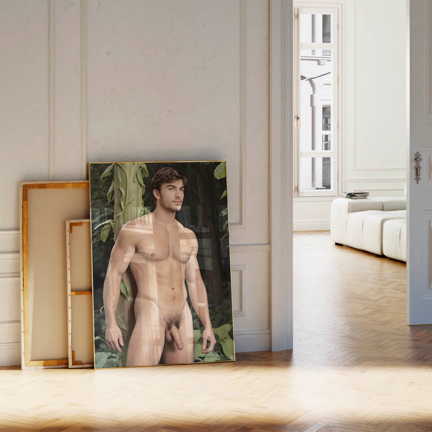 Handsome Nude Photo, Showing Full Penis, Sexy Jack and the Beanstalk Photo, Big Dick Pic in Fantasy Photo, Muscular Bodybuilder Physique