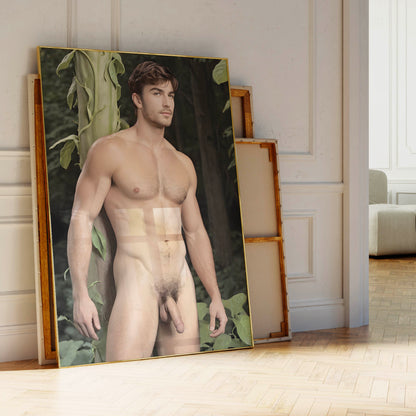 Handsome Nude Photo, Showing Full Penis, Sexy Jack and the Beanstalk Photo, Big Dick Pic in Fantasy Photo, Muscular Bodybuilder Physique