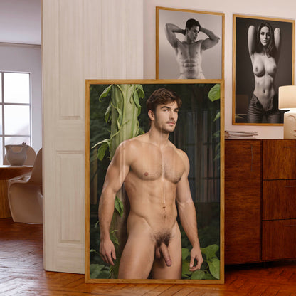 Handsome Nude Photo, Showing Full Penis, Sexy Jack and the Beanstalk Photo, Big Dick Pic in Fantasy Photo, Muscular Bodybuilder Physique