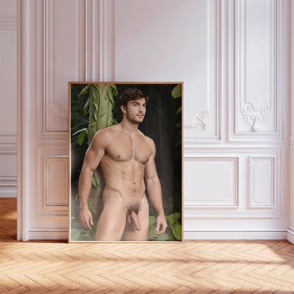 Handsome Nude Photo, Showing Full Penis, Sexy Jack and the Beanstalk Photo, Big Dick Pic in Fantasy Photo, Muscular Bodybuilder Physique